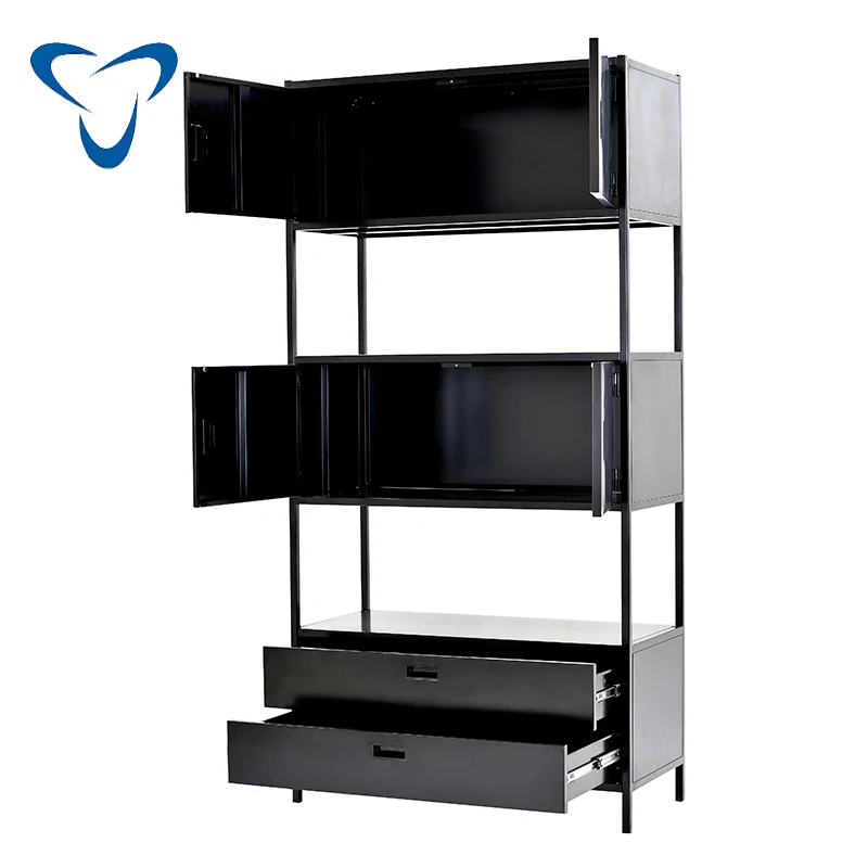 Adjustable Multi-Level Boltless Steel Storage Racks Industry Metal Shelf with Cabinet Use