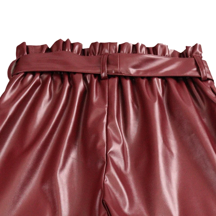 Miranda popularity summer custom women clothing vinyl hot short ladies casual leather shorts for women