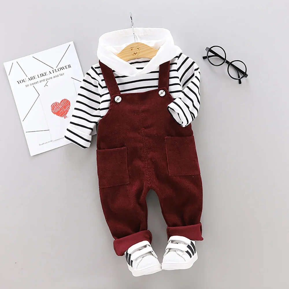 
B22064A Korea fashion children outfit 2021 autumn new 2 piece pants set kids clothing 