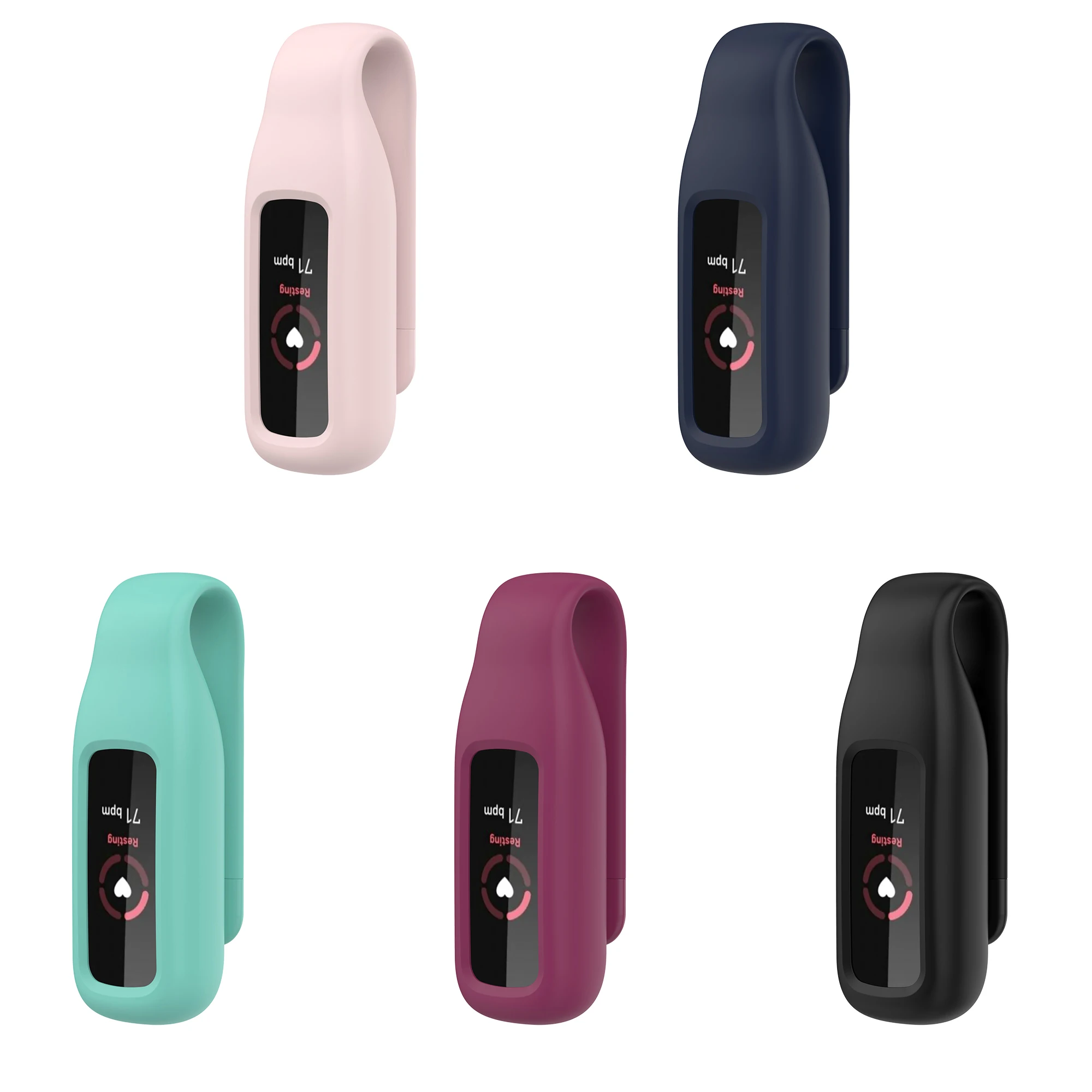 Universal Steel Clip Protector Holder Silicone Protective Case Clip For fitbit Luxe Watch Accessories case