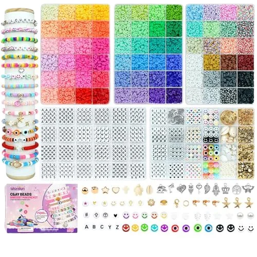 Customized Alphabet Jewelry Making Kit Kids Colorful 6mm 10mm Polymer Clay Glass Seed Beads Loose Ceramic Porcelain Beads