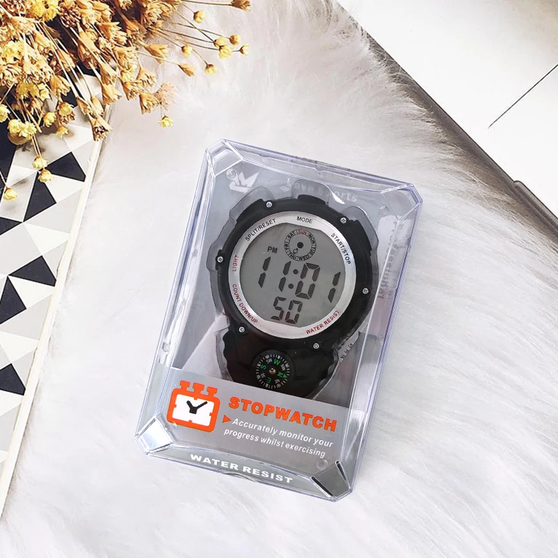 EMAF Waterproof Kids Digital Stopwatches Split Coach Stop watch Big Display Cronometro Decimal Minute Simple Stopwatch Clock