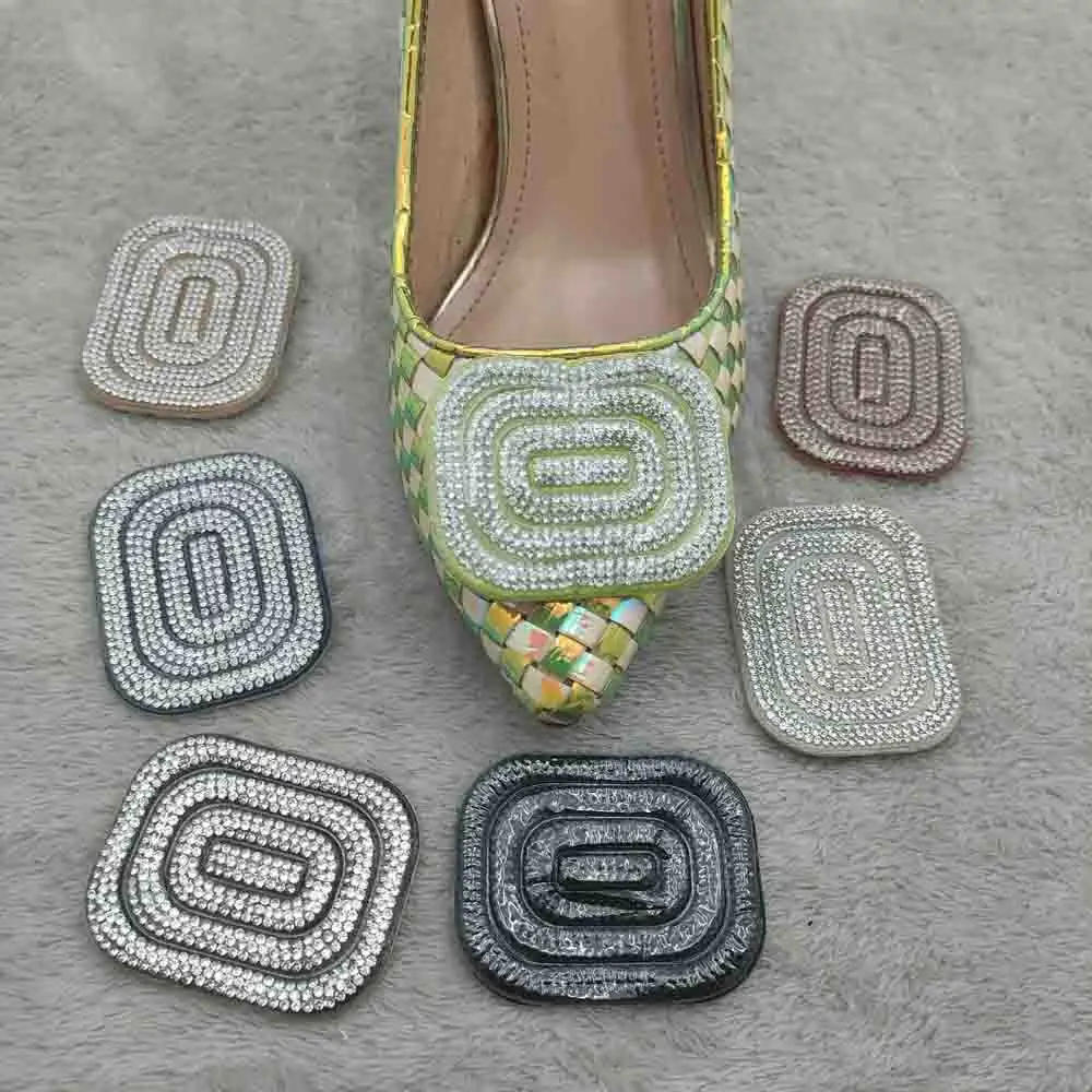 Rhinestone lady shoes accessory PU material semi-finished sandal upper decoration