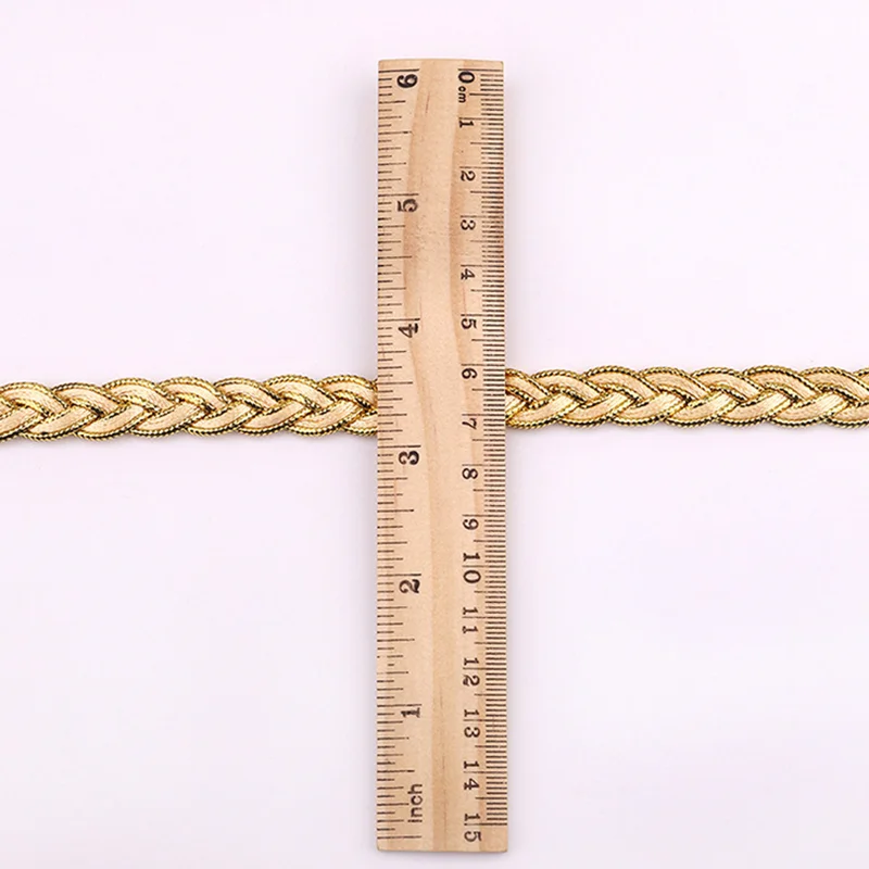 diy garment accessories polyester lace fabric curtain braided trimming gathered ribbon lace gold thread braid sewing lace trim