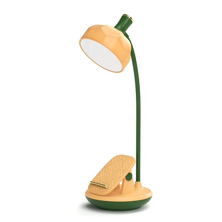 Chinese Lotus Shape Living Room Bedroom Bedside Led Rechargeable Reading Learning Clip Table Lamp