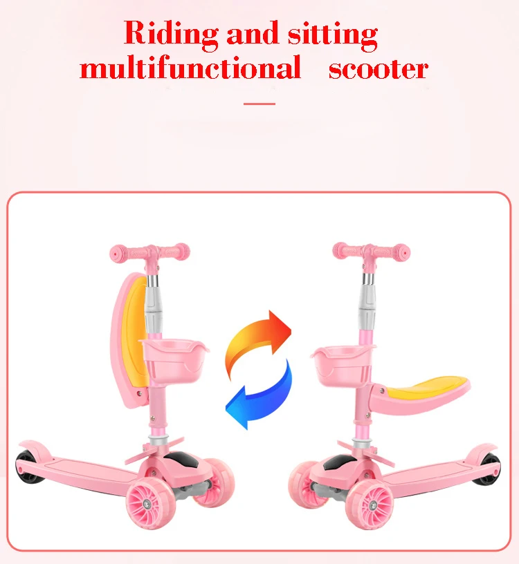 High quality folding kids 3 wheel electric scooter bike children with seat