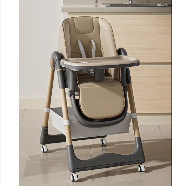 2024 Baby High Chair With Adjustable Height Foldable Strong Bearing Baby Dinning Chair with 7 Gears