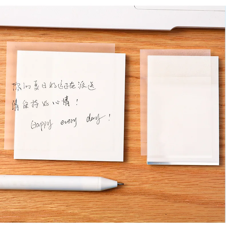 Wholesale Simple Transparent Self-Adhesive Sticky Notes Small Notebook for Students and Office Note-Taking Pastable Note Paper