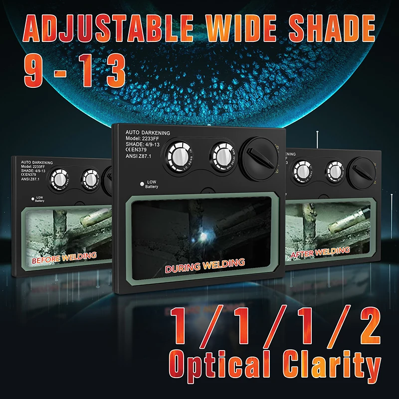 mig welder arc mig tig head mounted auto darkening welding helmet