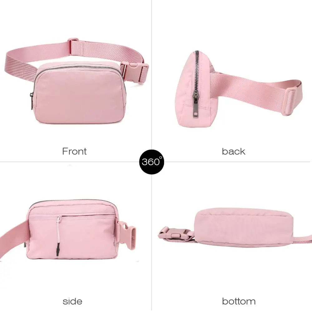 2023 new Fashion pink mini workout running belt chest sport bag custom logo Waterproof Nylon Fanny Pack Waist Bag for girl