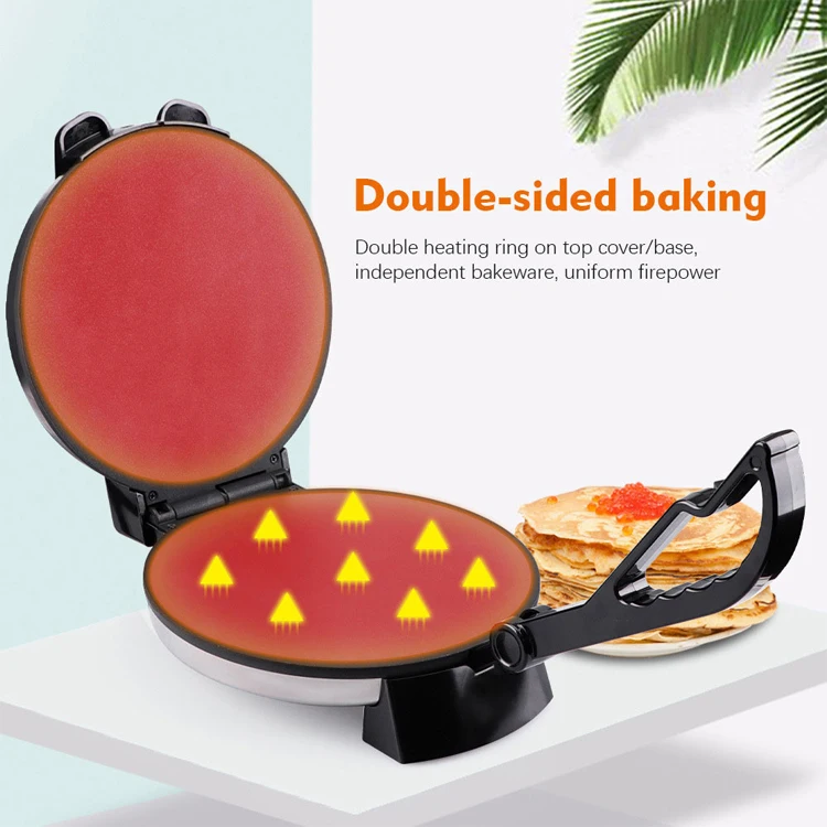 Commercial Electric Crepe Pizza Maker Double Heating Grill Pan For Hotel