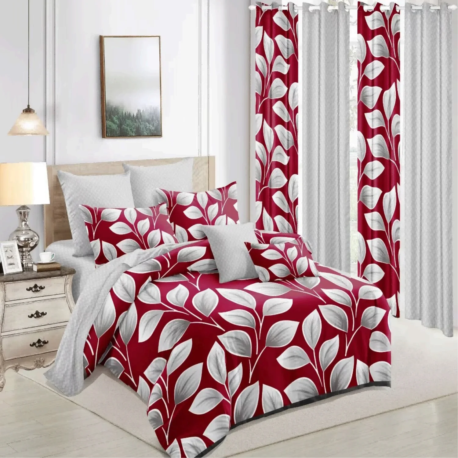 Hot Selling USA Heavy Weight Curtains With Matching Bedding Comfort Sets With King Queen Bathroom Bedroom Sets