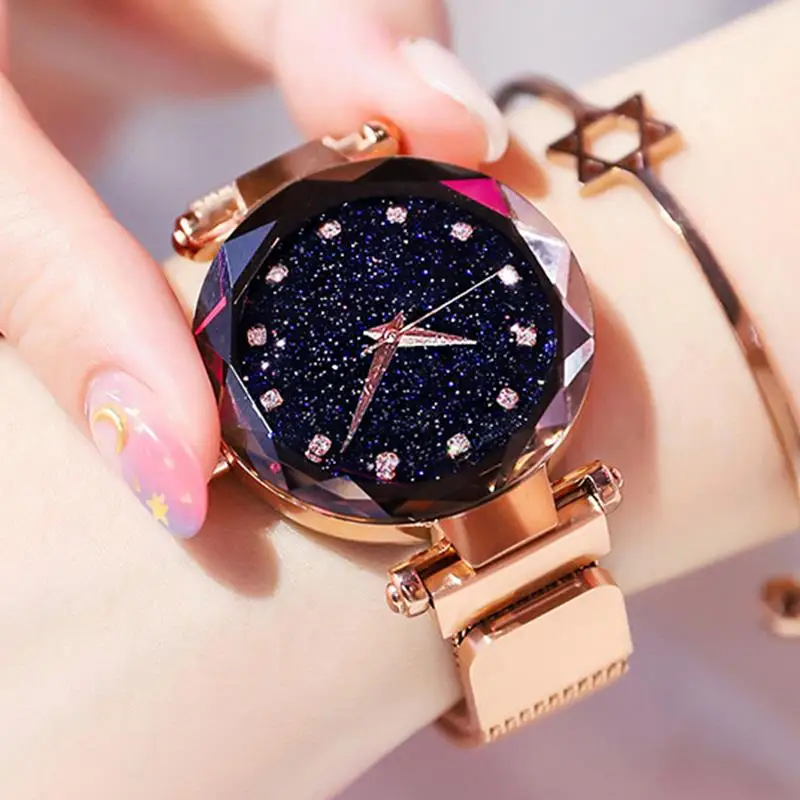 
Luxury Women Watches Magnetic Buckle Starry Sky Female Clock Quartz Wristwatch Fashion Ladies Wrist Watch Relogio Feminino 