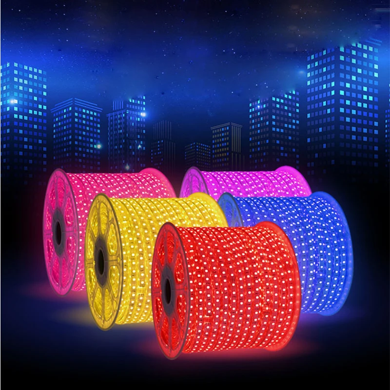 Factory price outdoor waterproof 220V light strip 5050 multicolor RGB patch flexible LED strip light