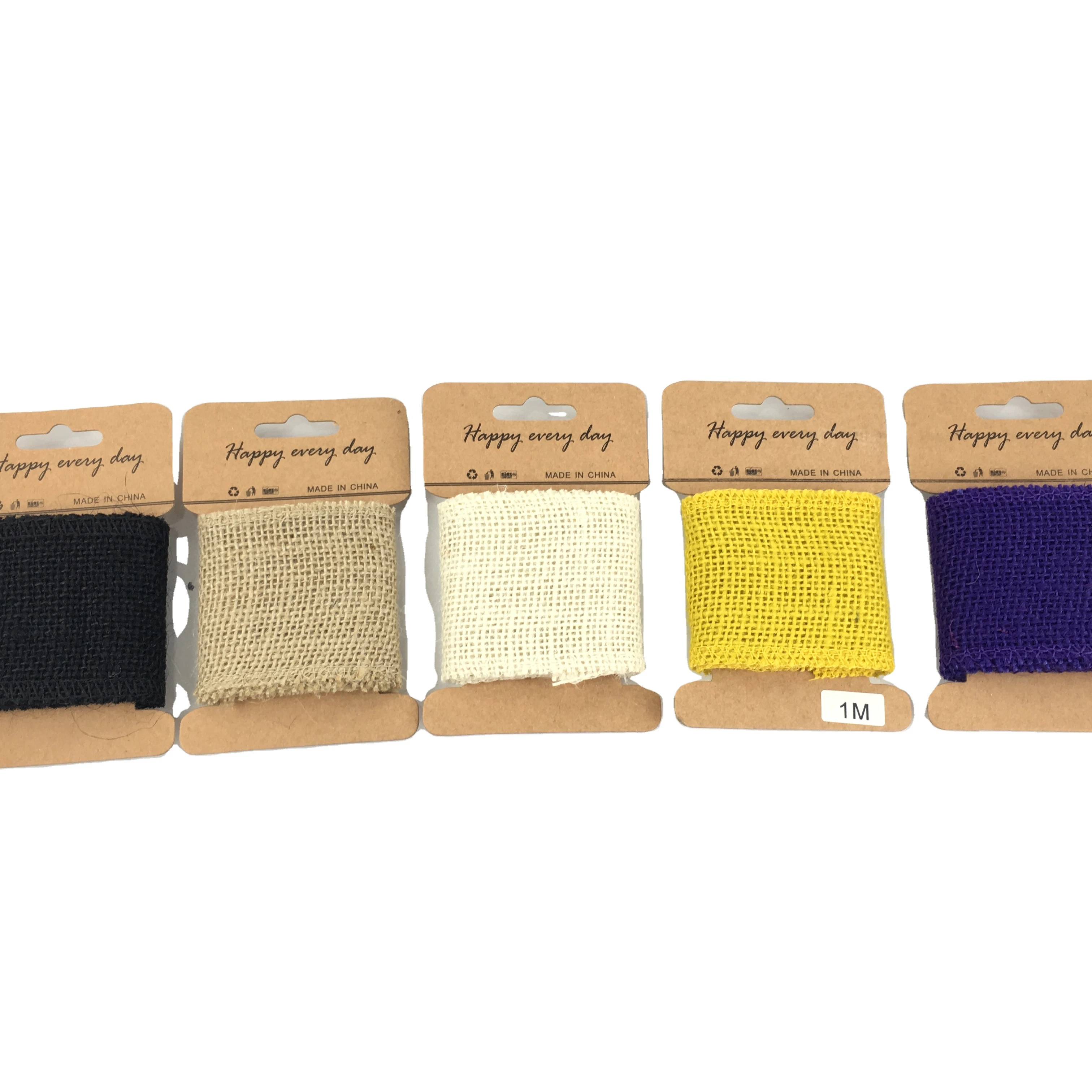 Gordon Ribbons 6 cm 1 Meter Natural Color Burlap Jute Ribbon Roll Stock Burlap Ribbon For Holiday Gift DIY