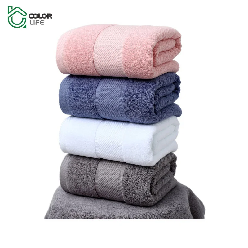 Hot Sale Wholesale Thick Adult Beach Bath Towel Solid Color Cotton Cute Towel
