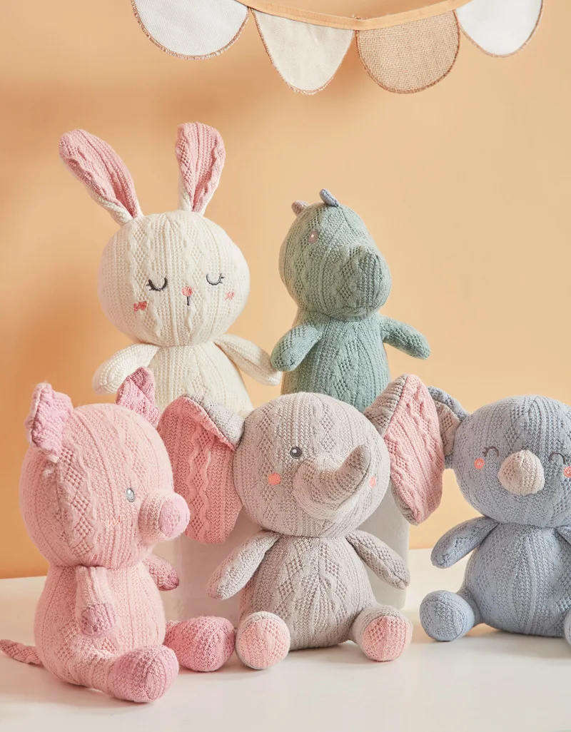 YIWU AULLAN Soft Handmade DIY  Crochet Cute doll  Bunny rabbit stuffed animal  baby  doll  Bunny Amigurumi  Elephant  Plush