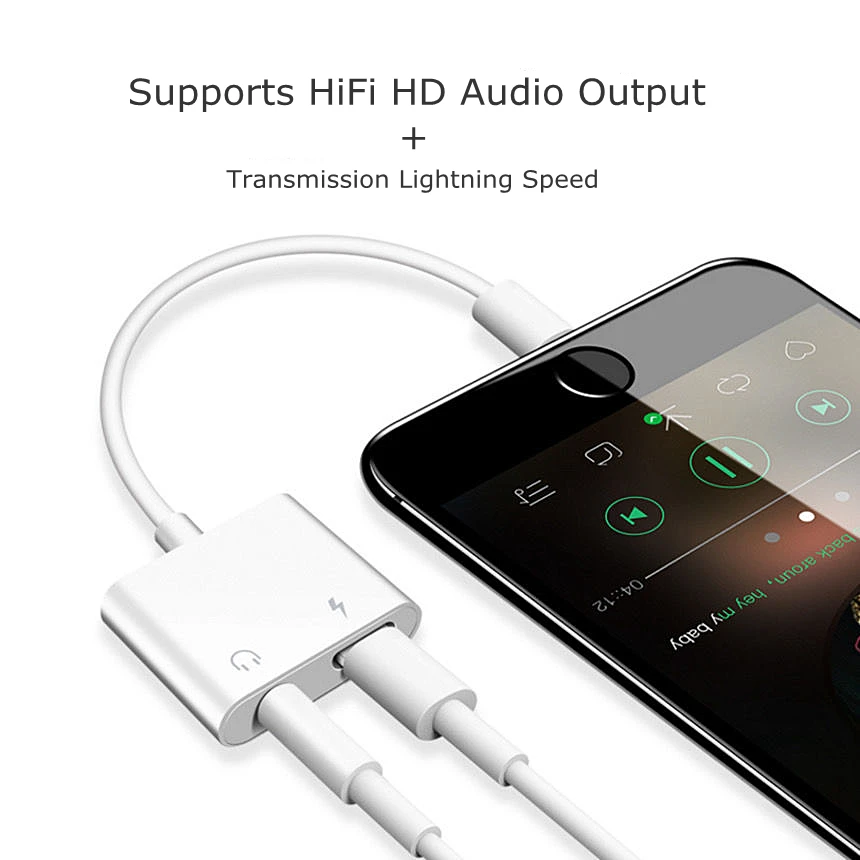  Подходящий iPad Lightning на 2 зарядка песни многофункциональный аудио адаптер