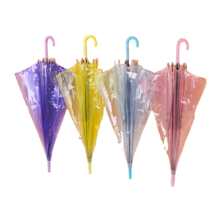 Автоматический зонт с прямой ручкой настраиваемый логотип прозрачный