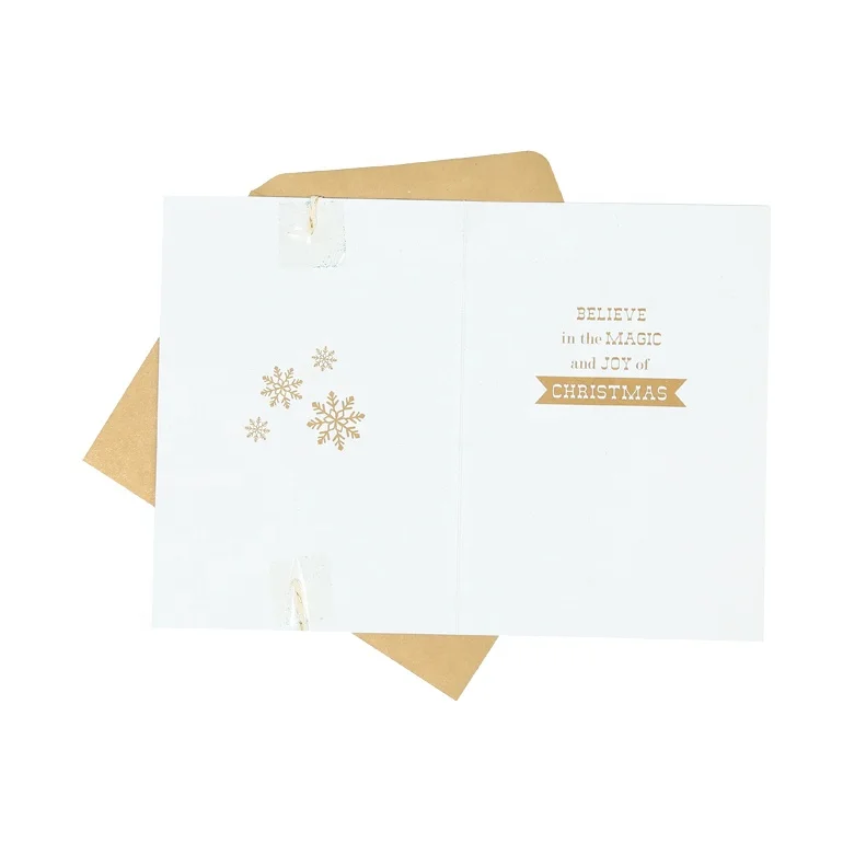 Best Seller Laser Snowflake Holiday Handmade Cards, Beautiful Glitter 3D Merry Christmas Greeting Cards