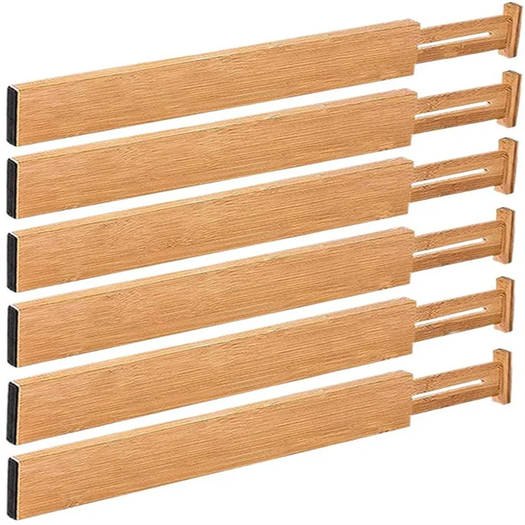 Home Partition Board Retractable Adjustable Bamboo Board Free Separation Office DIY Drawer Divider Easy to Install