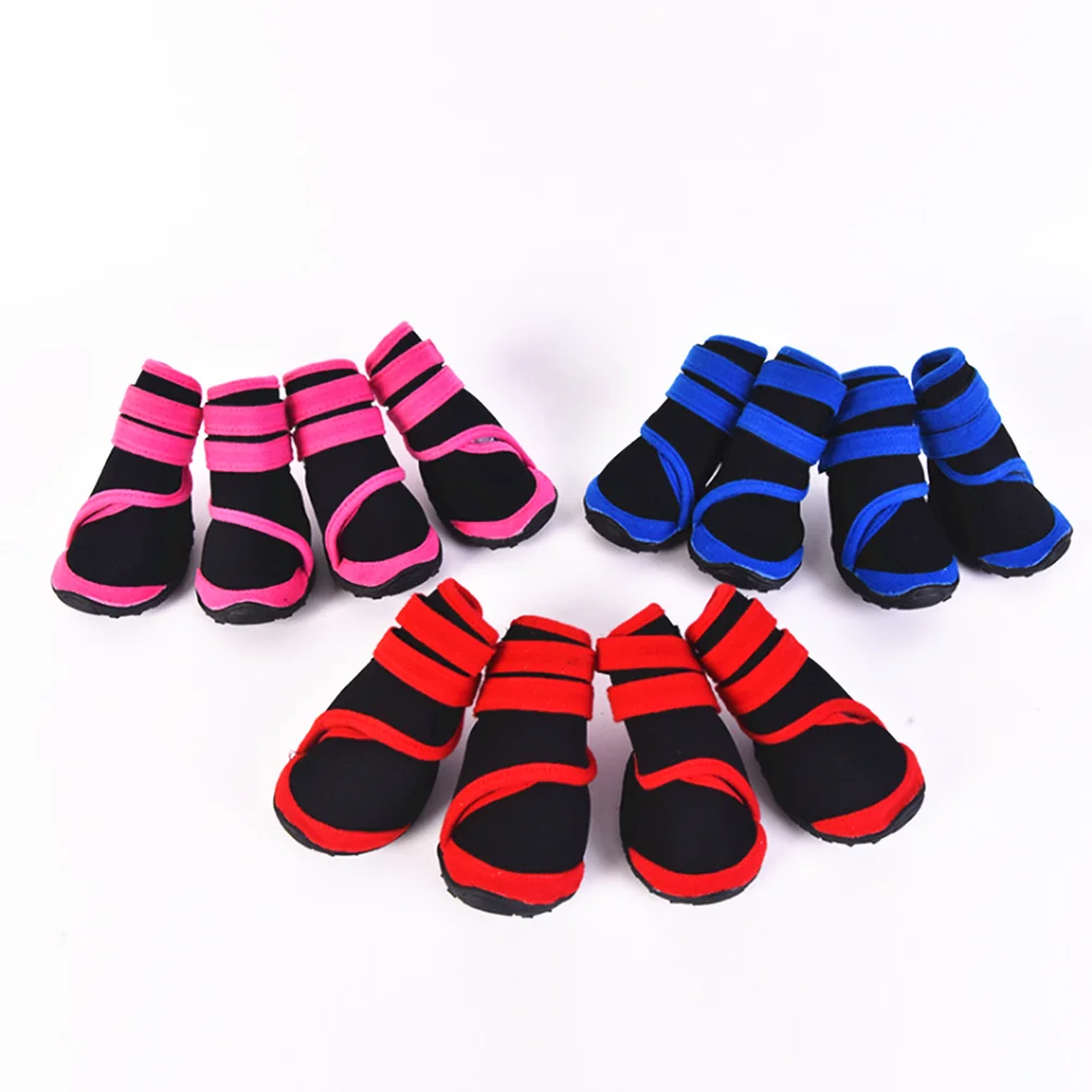 high grade dog Diving shoes XS-L size pet dog shoes with oxford bottom pink red blue pet supplies dog shoes