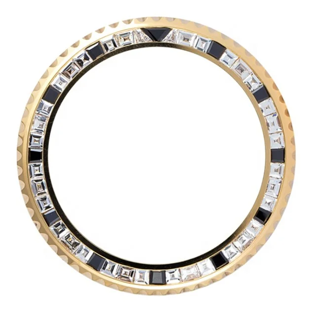 Luxury Iced Out Watch Bezel Inserts for Sub//-mariner18K Gold with Real Diamond Setting