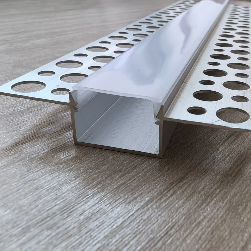 Good quality architectural LED aluminum channel plaster in LED extrusion in silver anodized for embedded ceiling lighting