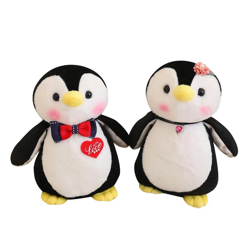 Custom Logo Plush Stuffed Toys Black And White Penguin Animals Soft Plush Toy Mascot Pinguin Penguin For Sale