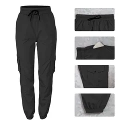 S976L Solid color slacks with neutral overalls and waist pockets for women fashion clothing