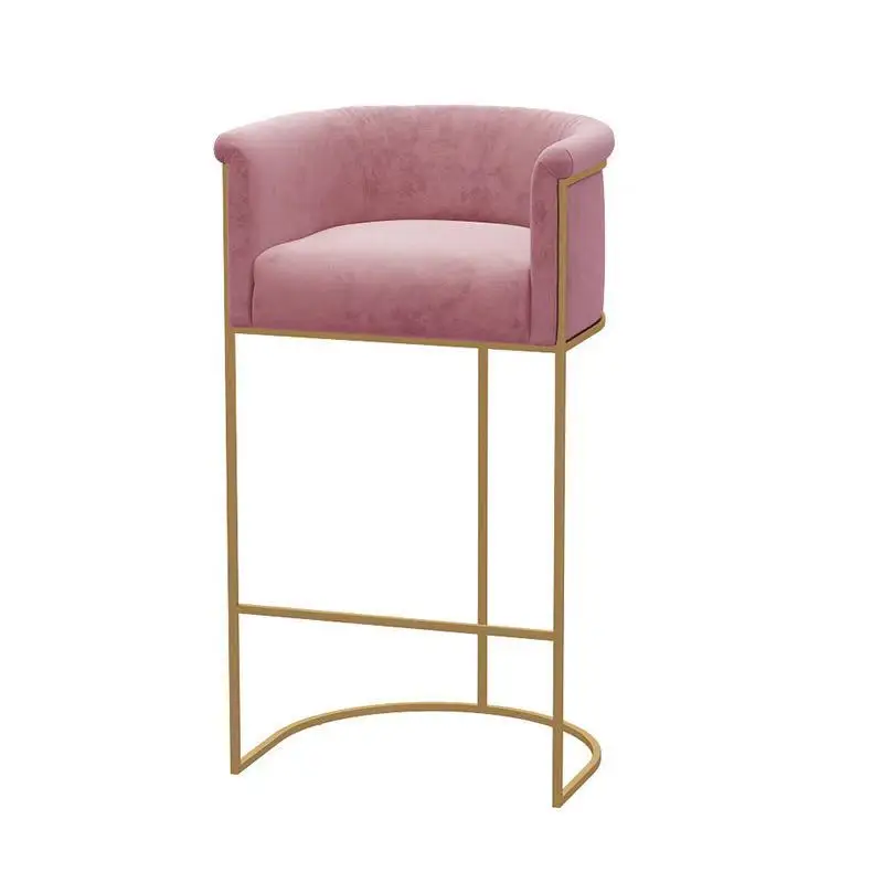Modern Pink Leather PU Cover Metal Leg Hotel Bar Stool Chair for China Manufacture
