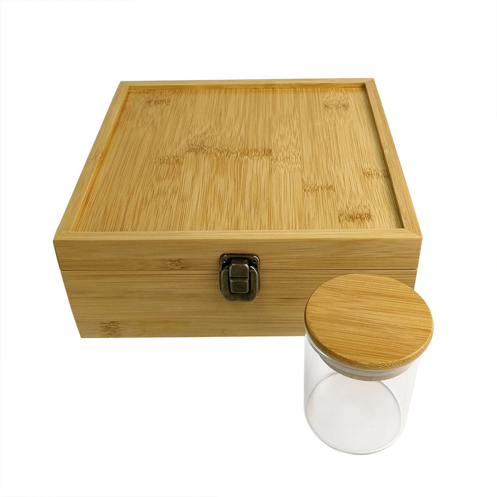 
 Роскошные деловые подарки, раздвижной поднос, измельчитель для трав, деревянный бамбуковый ящик для хранения сорняков с замком для курения   (62262837733)