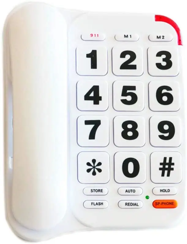 OEM Factory White Black Milk Optional Seniors Corded Big Button Telephone with Big Volume LED Indicator