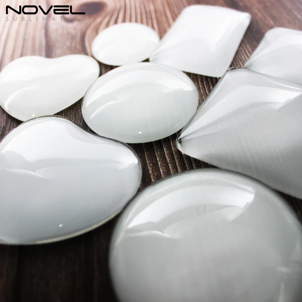 Sublimation Blank Glass Crystal Message Sticker Home Decor Fridge Magnets