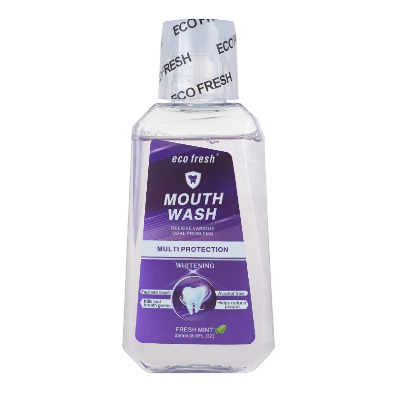 OEM Private Label 250ml Fluoride Free Alcohol Free Travel Portable Fresh Breath Herbal Mint Mouthwash
