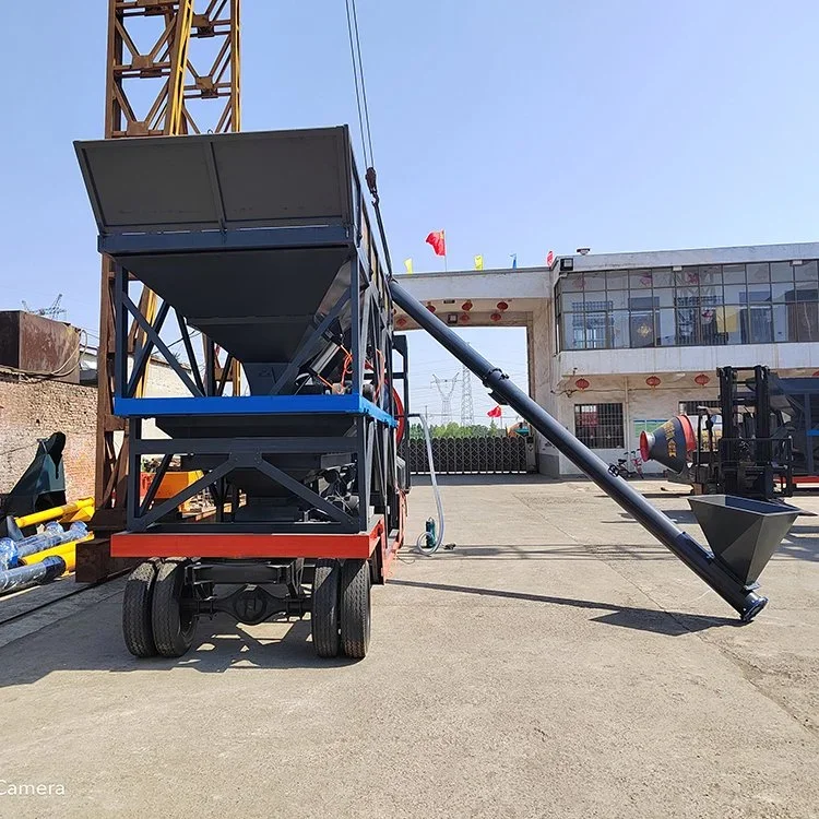 Mobile Concrete Batching Plant Movable Concrete Batching Plant Concrete Mixer Plant With Tire Towing Concrete Mixer