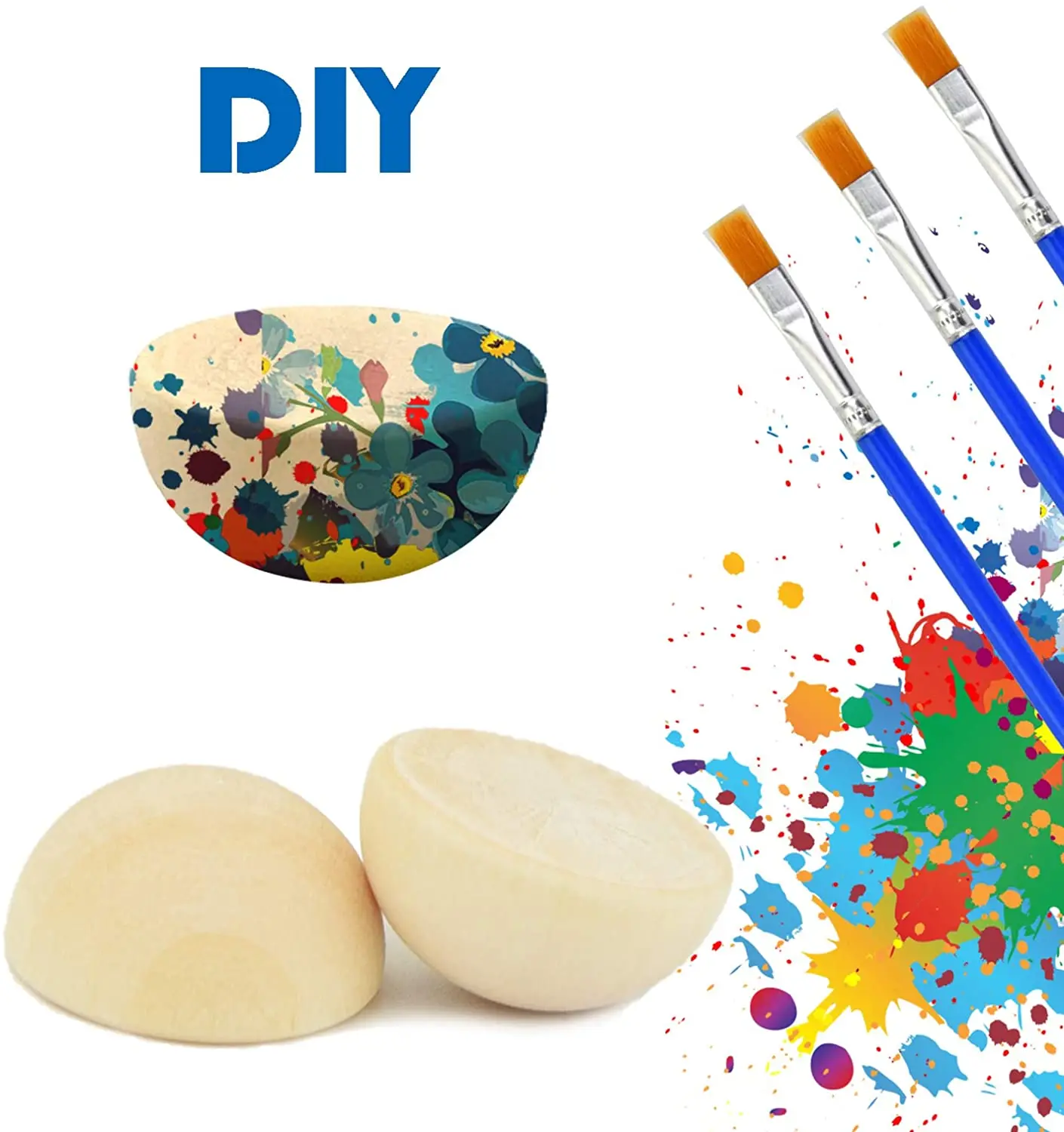 Tailai Unfinished Split Wooden Balls Half Cut Wood Paint DIY Craft Toy Home Decoration