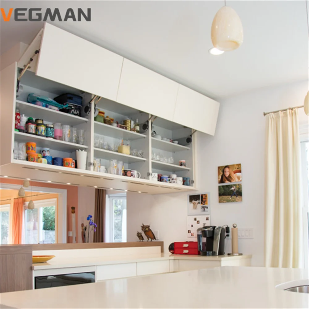 small home kitchen cabinet custom smart solid wood material lacquer kitchen cabinet with glass doors