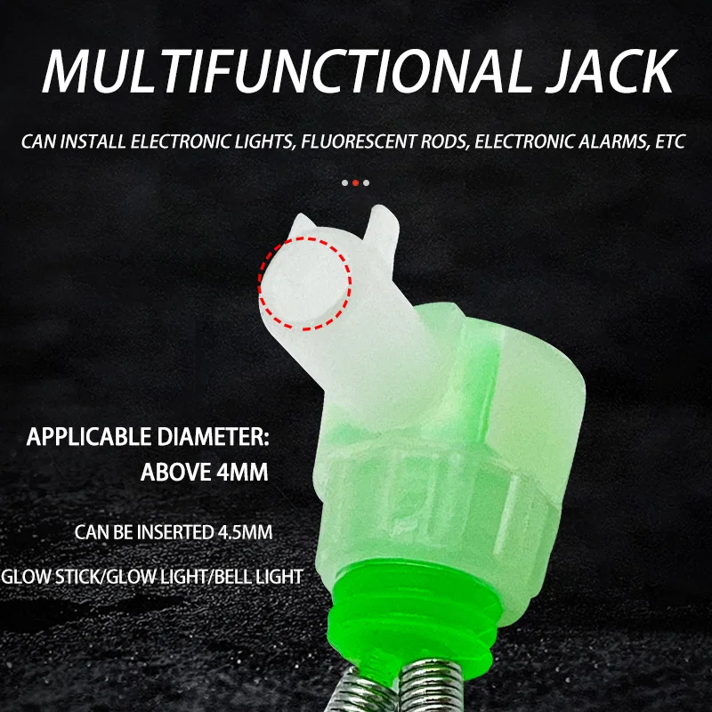 Fishing Bite Alarms Fishing Rod Bells Rod Clamp Tip Clip Bells Ring Green ABS Fishing Accessory