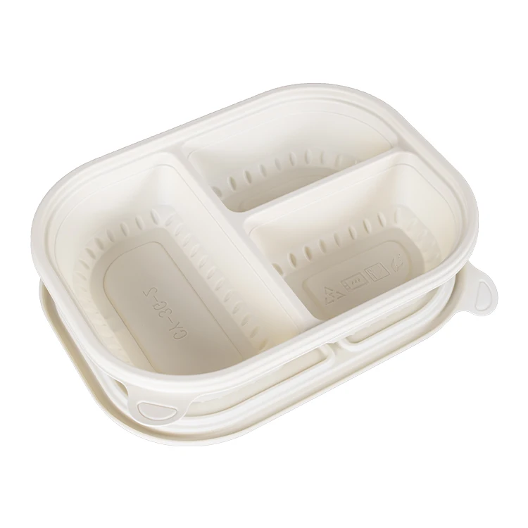 Biodegradable Cornstarch Plastic Tableware Food Container Lunch Box French Take Away Packaging Lunch box