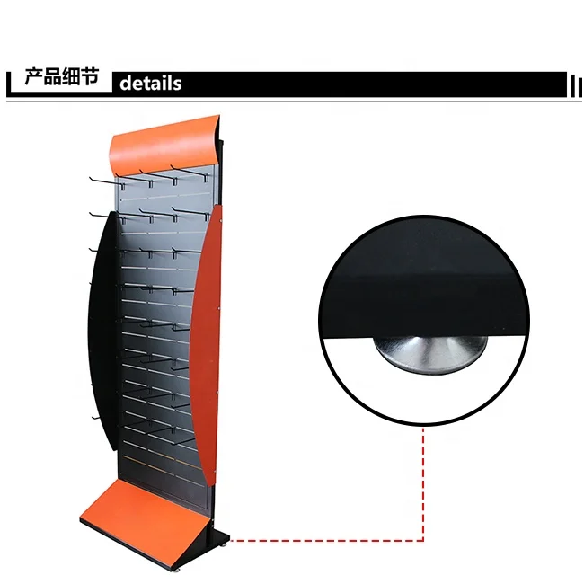 Mobile Phone Shop 32 Hooks Pvc Board Floor Standing Mobile Phone Accessories Cell Phone Case  Display Rack