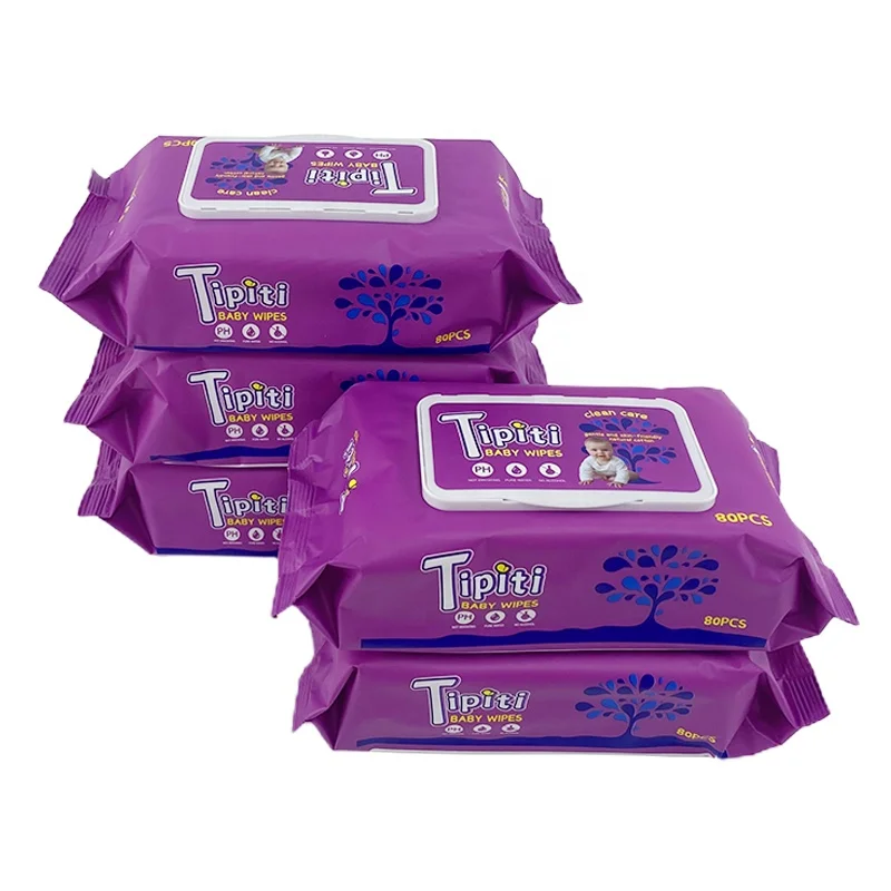 Wholesale 80pcs Baby Wipes Custom Disposable Best Quality Cleaning Natural Cotton Baby Wet Wipes