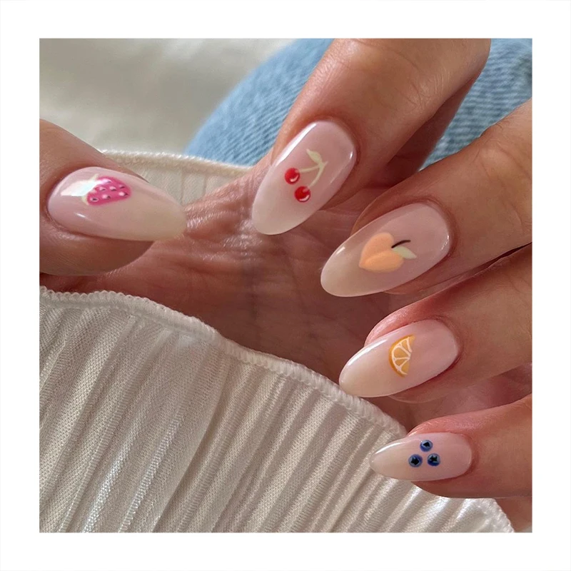 Top Seller 24 Piece Press On Nails Prep Kit Cat Eye Glitter Long Almond Stiletto Nail Art Press Ons Stick On Nails Press