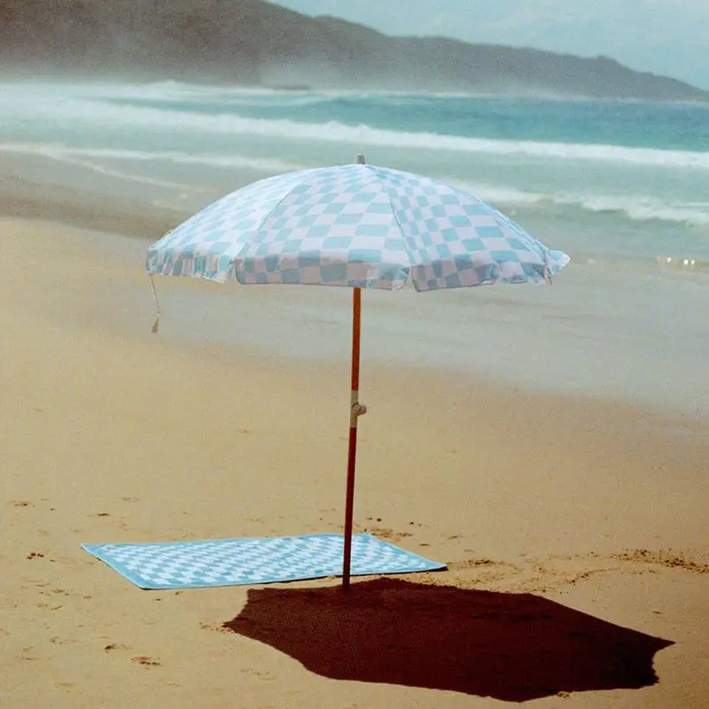 wholesale 100% cotton bind canopy beach essentials sun umbrella boho recycled material fringe parasol with carrying bag