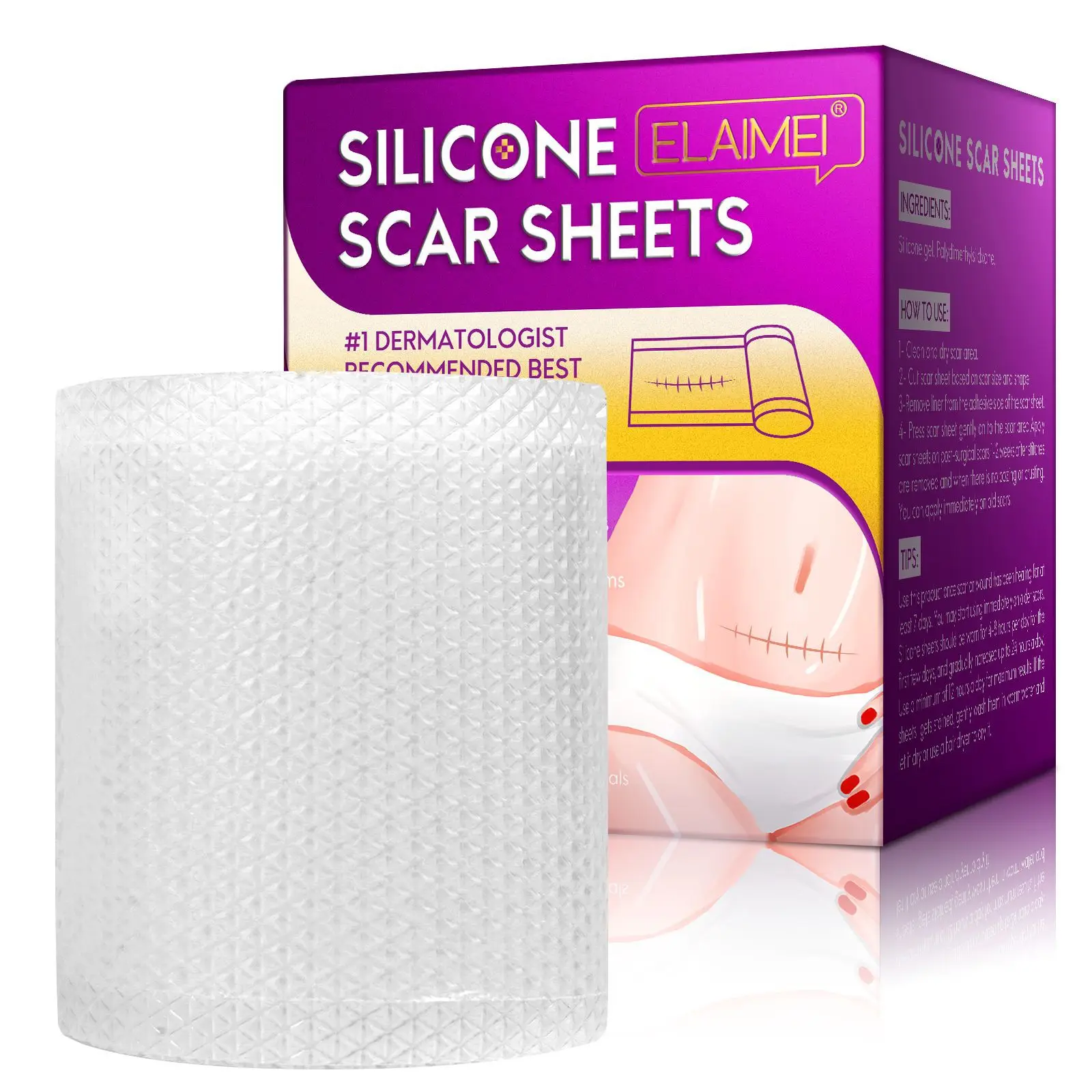 High Quality Removal Repairing Plaster Silicone Scar Reduction Sheets 1.5m Comfortable Invisible Transparent Patch