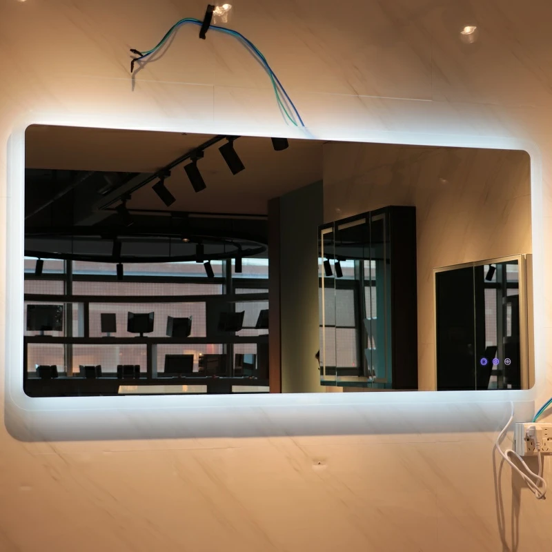 wall mounted backlit illuminated hotel bathroom led bath mirrors with touch sensor and anti fog