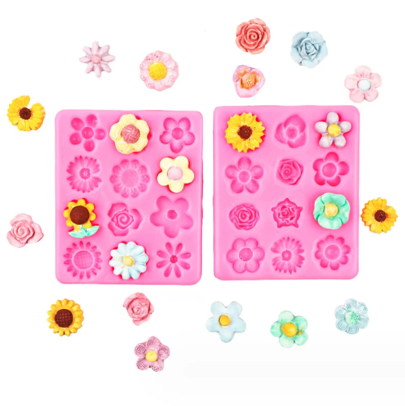 New baking tool rose Daisy flower molding fondant silicone mold DIY Floret chocolate candy silicone mold