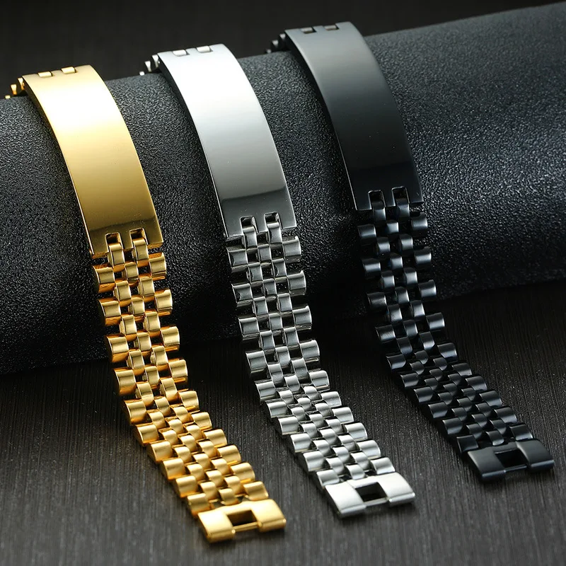 2023 Fashion Jewelry Watch Chain Gold Silver Black Stainless Steel Bracelets Men