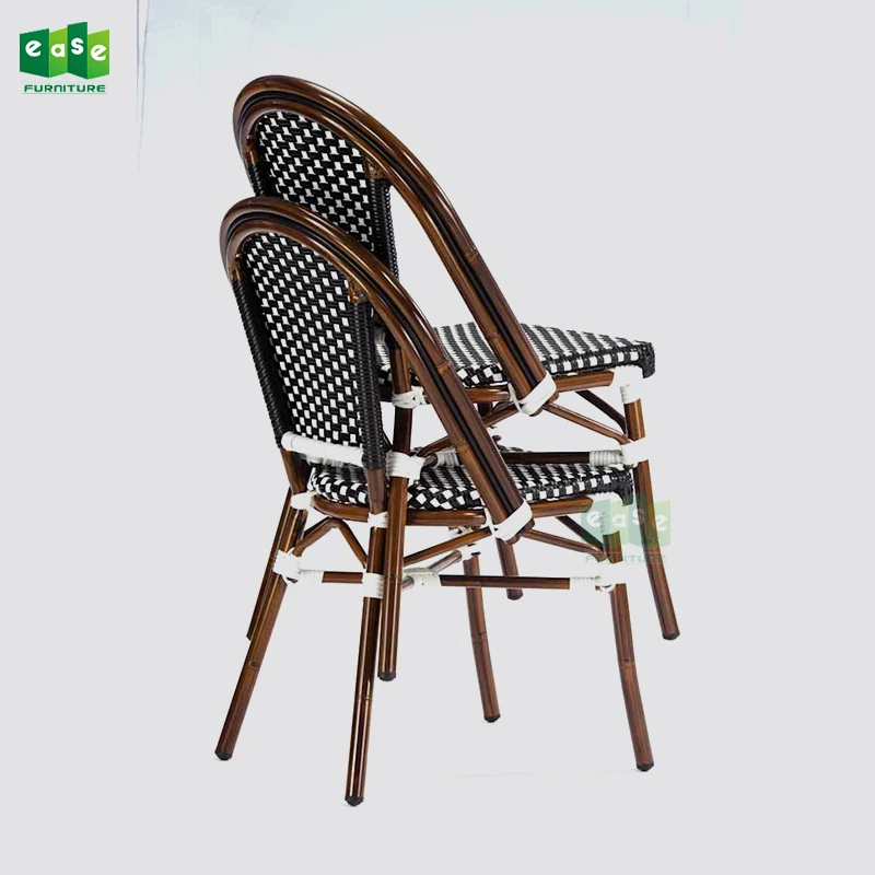 
Aluminum french bistro rattan chairs for restaurant outdoor (E200779 side) 