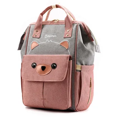 
Popular design high quality metal zipper multi pocket mummy baby diaper bag backpack 